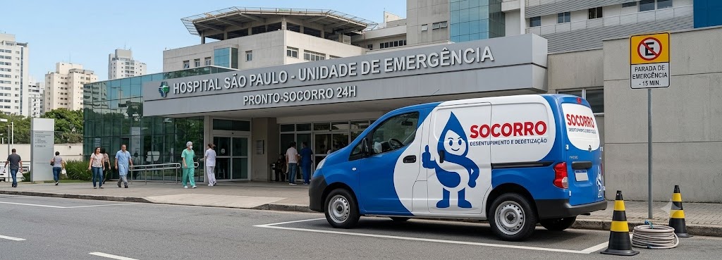 Profissional realizando Desentupimento e Manutenção Preventiva para Hospitais, Clínicas e Postos de Saúde em São José